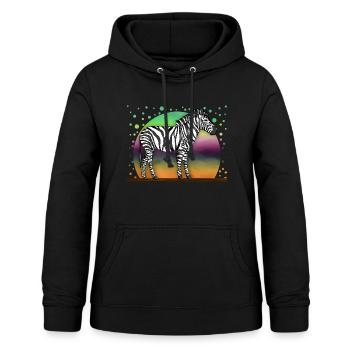 Zebra - Frauen Hoodie - Schwarz - Vorne - AI Model Female 172 light (172cm)