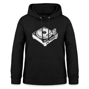 Schallplattenspieler - Frauen Hoodie - Schwarz - Vorne - AI Model Female 172 light (172cm)
