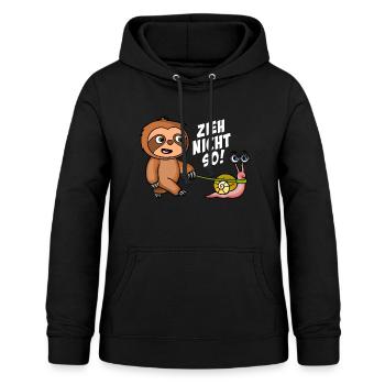 Zieh nicht so Faultier + Schnecke Schwarze Shirts - Frauen Hoodie - Schwarz - Vorne - AI Model Female 172 light (172cm)