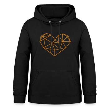 Goldenes Herz - Frauen Hoodie - Schwarz - Vorne - AI Model Female 172 light (172cm)