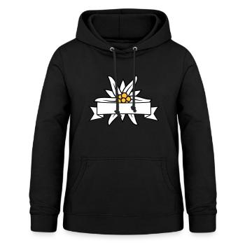 Bannière texte Edelweiss - Sweat à capuche Femme - noir - Devant - AI Model Female 172 light (172cm)