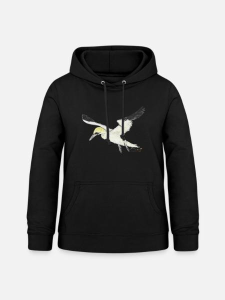 Basstölpel, ein Seevogel - Frauen Hoodie - Schwarz