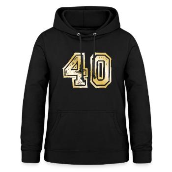 40 Nombre d’or - Sweat à capuche Femme - noir - Devant - AI Model Female 172 light (172cm)