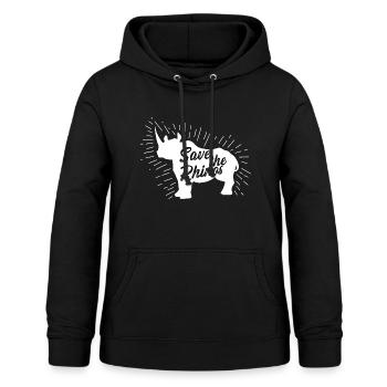 Speichern Sie die Nashörner Veganer Gift - Frauen Hoodie - Schwarz - Vorne - AI Model Female 172 light (172cm)