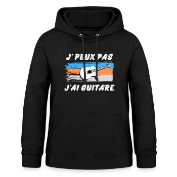 je peux pas j'ai guitare - Sweat à capuche Femme - noir - Devant - AI Model Female 172 light (172cm)