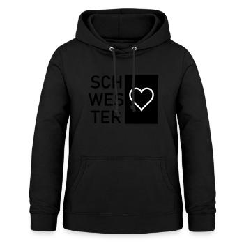 Schwesterherz - Frauen Hoodie - Schwarz - Vorne - AI Model Female 172 light (172cm)