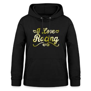 Ich liebe Rennen - Frauen Hoodie - Schwarz - Vorne - AI Model Female 172 light (172cm)