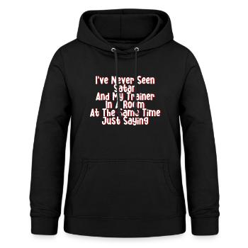 Jamais vu Satan et mon entraîneur dans une pièce - Sweat à capuche Femme - noir - Devant - AI Model Female 172 light (172cm)
