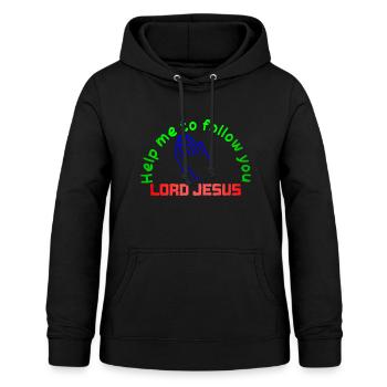HELP ME TO FOLLOW YOU LORD JESUS - Sweat à capuche Femme - noir - Devant - AI Model Female 172 light (172cm)
