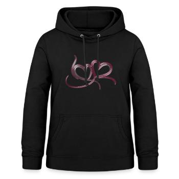 herz - Frauen Hoodie - Schwarz - Vorne - AI Model Female 172 light (172cm)