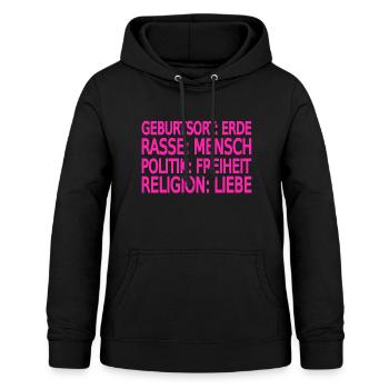 Gegen Rassismus - Frauen Hoodie - Schwarz - Vorne - AI Model Female 172 light (172cm)