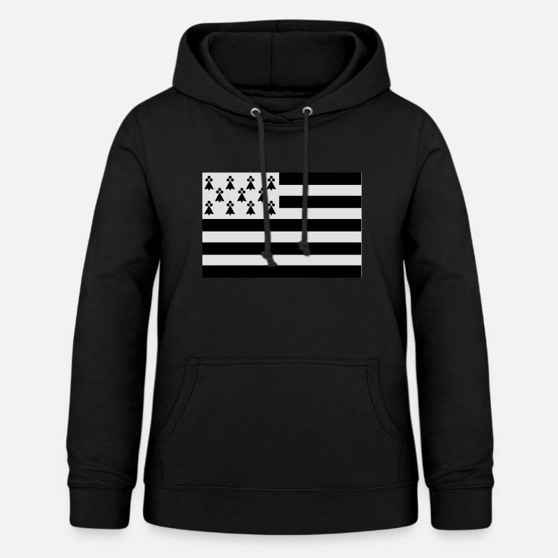 Drapeau Bretagne original - Sweat à capuche Femme - noir