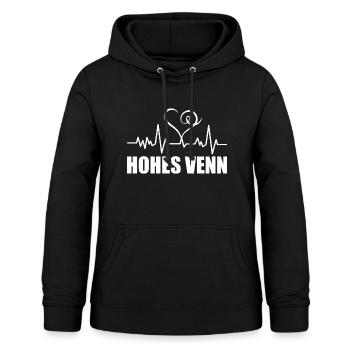 Heartbeat Hohes Venn - Frauen Hoodie - Schwarz - Vorne - AI Model Female 172 light (172cm)