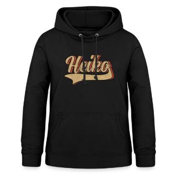 Heiko Retro Design - Sweat à capuche Femme - noir - Devant - AI Model Female 172 light (172cm)