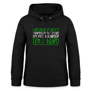 I Rescue Plants Trapped In The Store 2 - Women's Hoodie - black - Front - AI Model Female 172 light (172cm)