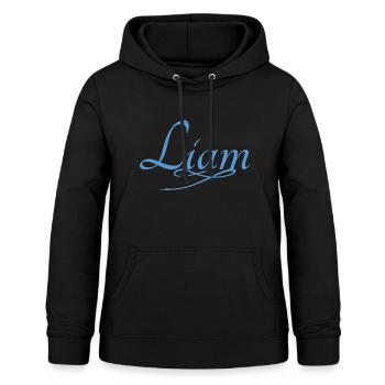 Prénom Liam - Sweat à capuche Femme - noir - Devant - AI Model Female 172 light (172cm)