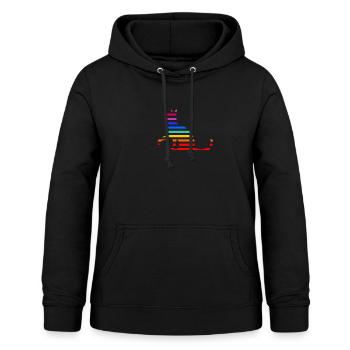 Regenbogenkatze - Frauen Hoodie - Schwarz - Vorne - AI Model Female 172 light (172cm)