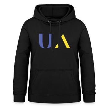 Blues and yellows - Women's Hoodie - black - Front - AI Model Female 172 light (172cm)