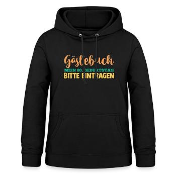 Achtzig 80 Jahre Gästebuch Achtzigster Geburtstag - Frauen Hoodie - Schwarz - Vorne - AI Model Female 172 light (172cm)