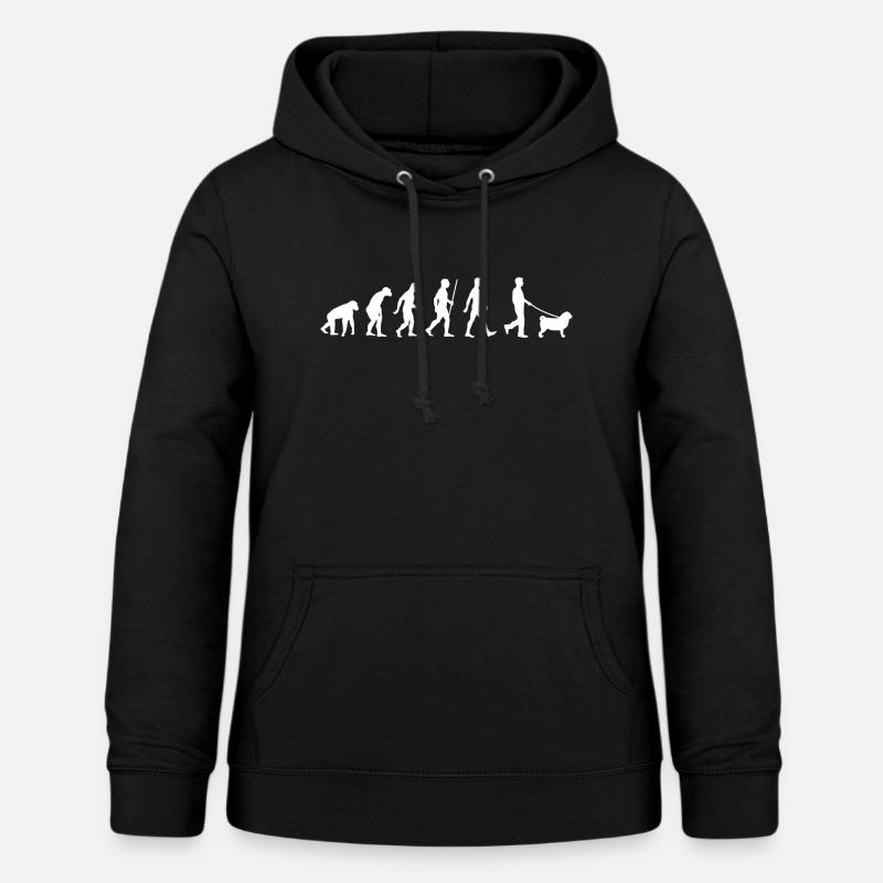 Mops Evolution Pug - Frauen Hoodie - Schwarz
