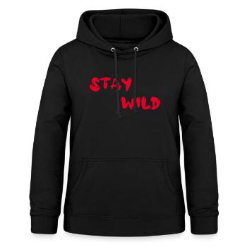stay wild - Frauen Hoodie - Schwarz - Vorne - AI Model Female 172 light (172cm)