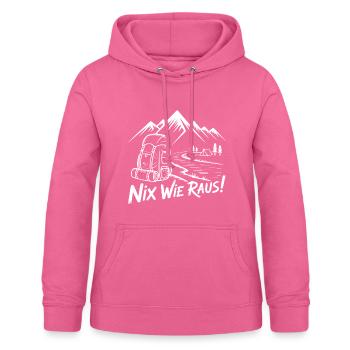 Nix Wie Raus Bergwanderung - Frauen Hoodie - Pink - Vorne - AI Model Female 172 light (172cm)