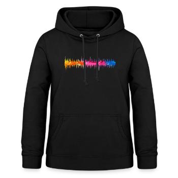Equalizer ondes sonores musique couleurs idée cadeau - Sweat à capuche Femme - noir - Devant - AI Model Female 172 light (172cm)