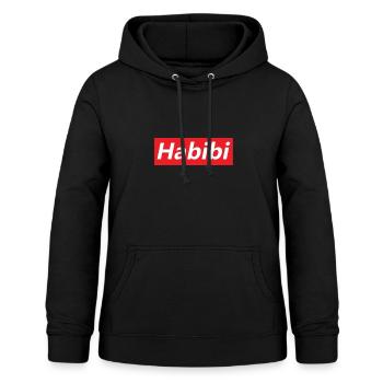 Habibi Red Logo Typography - Women's Hoodie - black - Front - AI Model Female 172 light (172cm)
