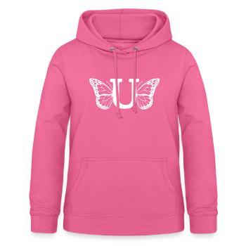 letter U butterfly - Women's Hoodie - pink - Front - AI Model Female 172 light (172cm)