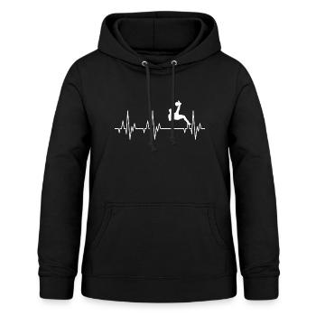 Herzschlag EKG Fußball Spieler Fussball - Frauen Hoodie - Schwarz - Vorne - AI Model Female 172 light (172cm)