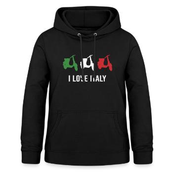 Motorroller Scooter Rollerfahrer Italien - Frauen Hoodie - Schwarz - Vorne - AI Model Female 172 light (172cm)