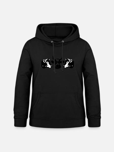 vaches - Sweat à capuche Femme - noir