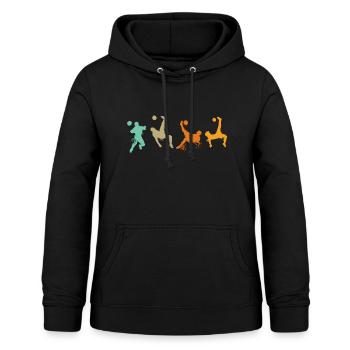 Fußball Fußballer Stürmer Jungen Herren WM - Frauen Hoodie - Schwarz - Vorne - AI Model Female 172 light (172cm)