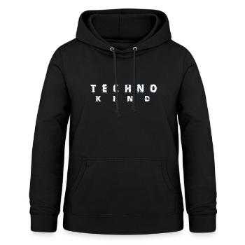 Techno Kid Raver DJ Acid House Minimal Trance - Sweat à capuche Femme - noir - Devant - AI Model Female 172 light (172cm)