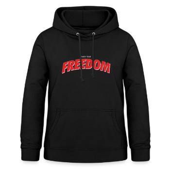 Freiheit - Frauen Hoodie - Schwarz - Vorne - AI Model Female 172 light (172cm)