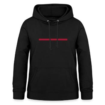 Quatre lignes rouges 2 - Sweat à capuche Femme - noir - Devant - AI Model Female 172 light (172cm)