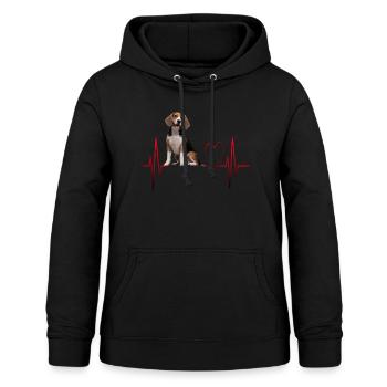 Herzschlag-Geschenk für Hunde - Frauen Hoodie - Schwarz - Vorne - AI Model Female 172 light (172cm)