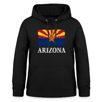 Arizona Flag Banner Banner Flag - Women's Hoodie - black - Front - AI Model Female 172 light (172cm)