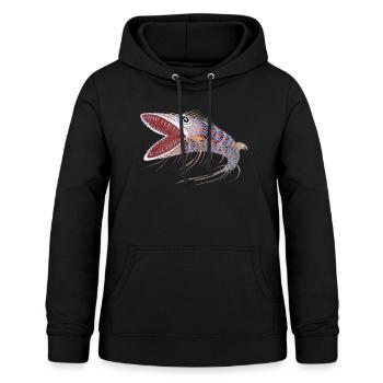 Haifisch - Frauen Hoodie - Schwarz - Vorne - AI Model Female 172 light (172cm)