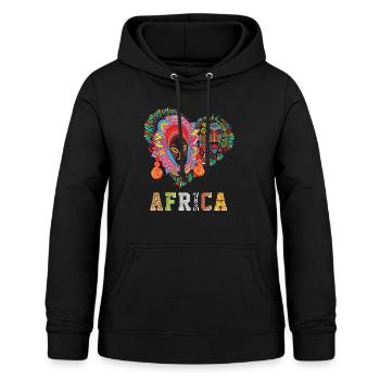 Afrika Muster - Lebensfreude - Frauen Hoodie - Schwarz - Vorne - AI Model Female 172 light (172cm)