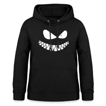 Gruseliges Grinsegesicht - Frauen Hoodie - Schwarz - Vorne - AI Model Female 172 light (172cm)