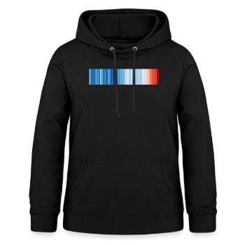 Stripes Globe Le début de la fin. - Sweat à capuche Femme - noir - Devant - AI Model Female 172 light (172cm)