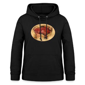 Altamira Bison - Frauen Hoodie - Schwarz - Vorne - AI Model Female 172 light (172cm)