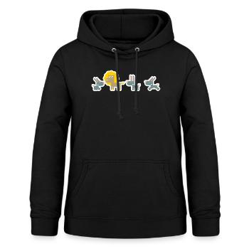 Leon with rabbits - Women's Hoodie - black - Front - AI Model Female 172 light (172cm)