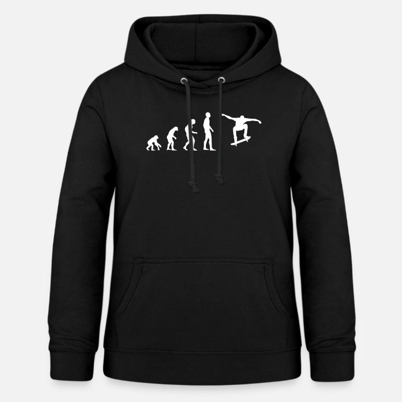 SKATEBOARD SKATE BOARD EVOLUTION - Women's Hoodie - black