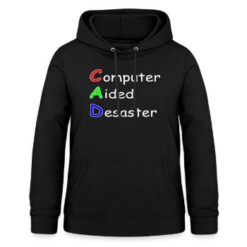 CAD, sinistre assisté par ordinateur - Sweat à capuche Femme - noir - Devant - AI Model Female 172 light (172cm)