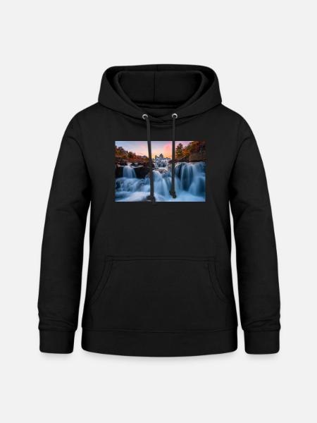 Wasserfall - Frauen Hoodie - Schwarz
