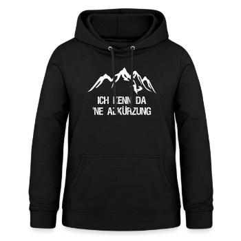 Ich kenn da ne Abkürzung - Frauen Hoodie - Schwarz - Vorne - AI Model Female 172 light (172cm)