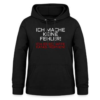 Ich mache keine Fehler - Frauen Hoodie - Schwarz - Vorne - AI Model Female 172 light (172cm)