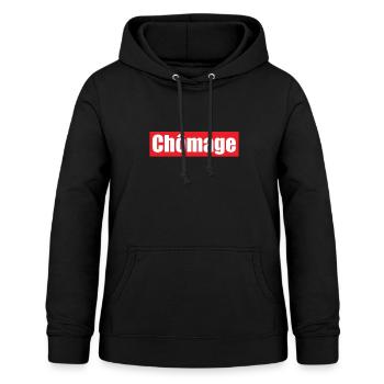 chômage - Sweat à capuche Femme - noir - Devant - AI Model Female 172 light (172cm)